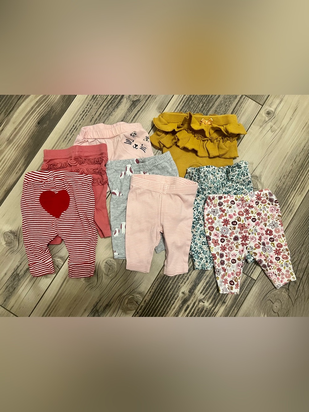 Girls' Assorted Baby Leggings - Pink, Gray, Mustard & Floral